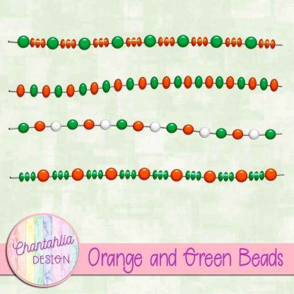 Free orange and green beads design elements