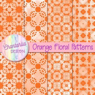 Free orange floral patterns