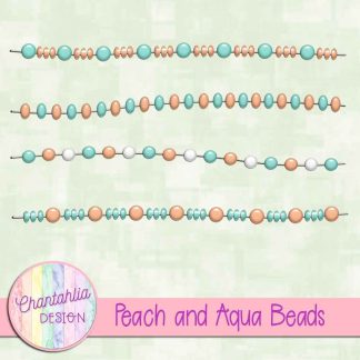 Free peach and aqua beads design elements