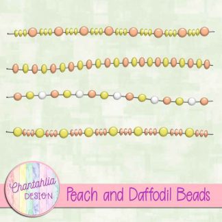 Free peach and daffodil beads design elements