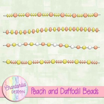 Free peach and daffodil beads design elements