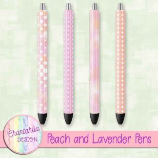 Free peach and lavender pens design elements