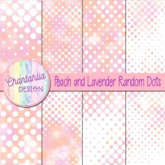 Free peach and lavender random dots digital papers