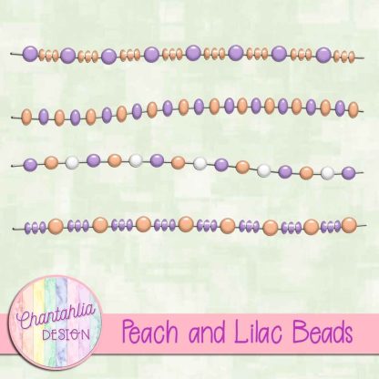 Free peach and lilac beads design elements