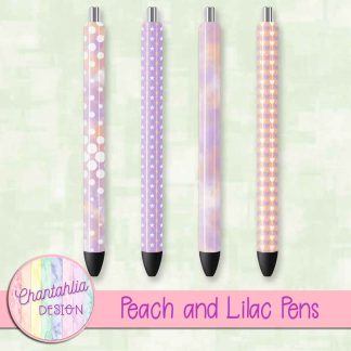 Free peach and lilac pens design elements