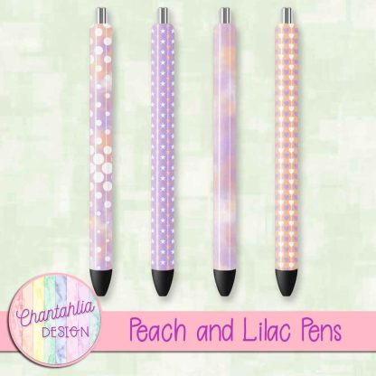 Free peach and lilac pens design elements