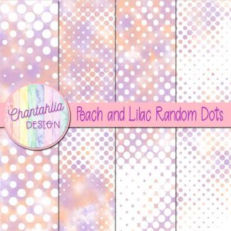 Free peach and lilac random dots digital papers