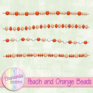Free peach and orange beads design elements