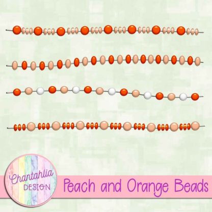 Free peach and orange beads design elements