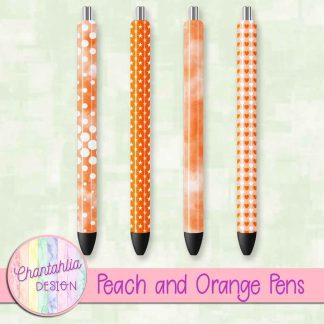 Free peach and orange pens design elements