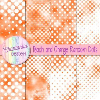 Free peach and orange random dots digital papers