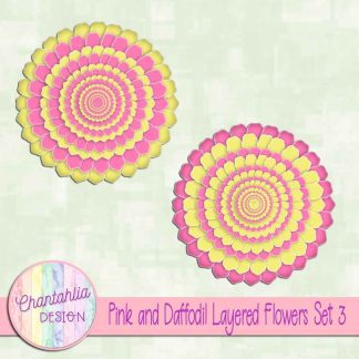 Free pink and daffodil layered flowers