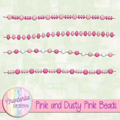 Free pink and dusty pink beads design elements