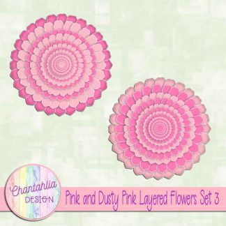 Free pink and dusty pink layered flowers