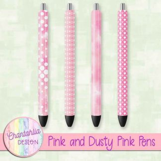 Free pink and dusty pink pens design elements
