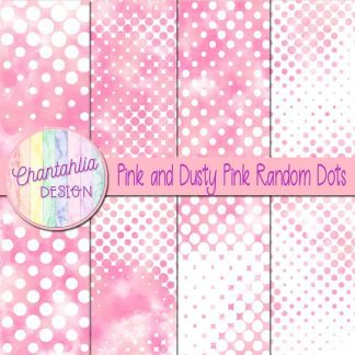 Free pink and dusty pink random dots digital papers