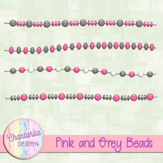 Free pink and grey beads design elements