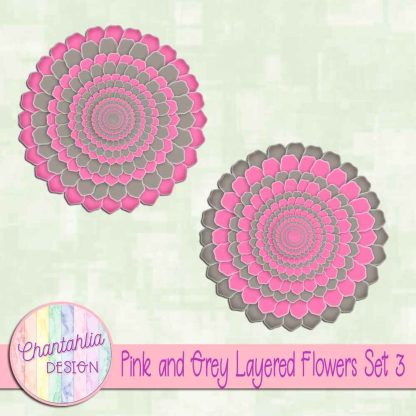 Free pink and grey layered flowers