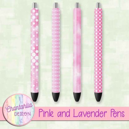 Free pink and lavender pens design elements