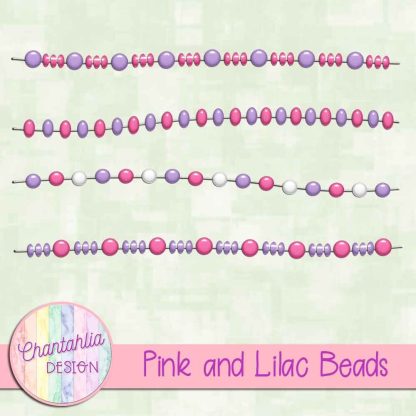 Free pink and lilac beads design elements