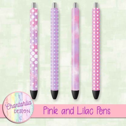 Free pink and lilac pens design elements