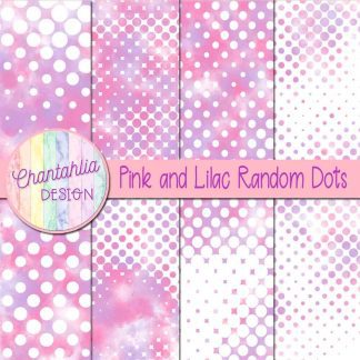 Free pink and lilac random dots digital papers