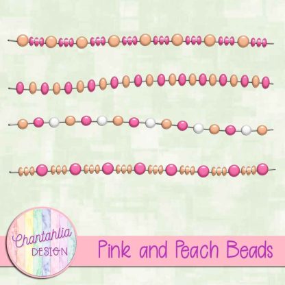 Free pink and peach beads design elements