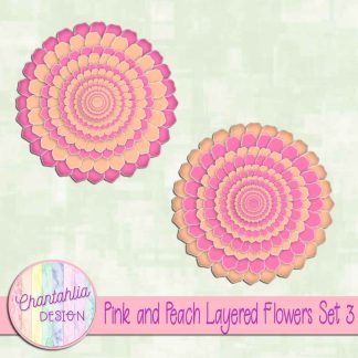 Free pink and peach layered flowers