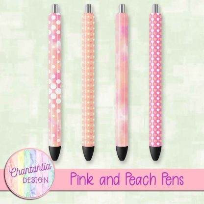 Free pink and peach pens design elements