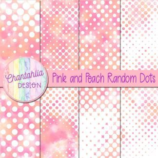 Free pink and peach random dots digital papers