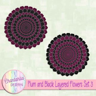 Free plum and black layered flowers