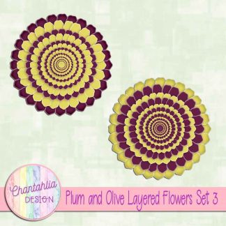 Free plum and olive layered flowers