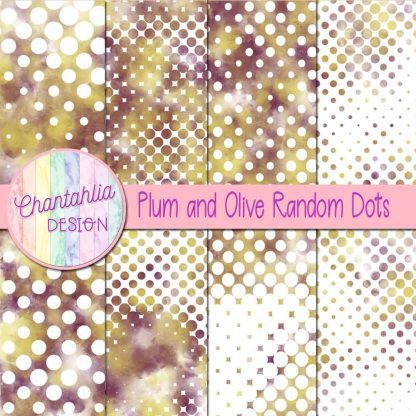 Free plum and olive random dots digital papers