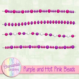 Free purple and hot pink beads design elements