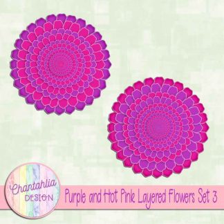 Free purple and hot pink layered flowers