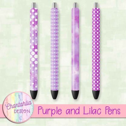 Free purple and lilac pens design elements