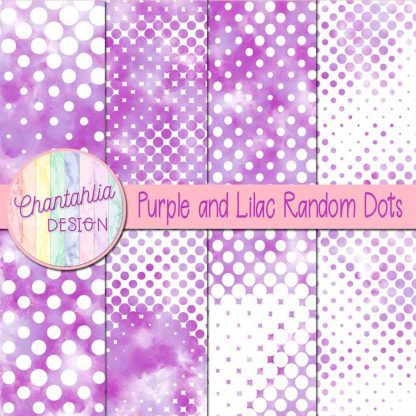 Free purple and lilac random dots digital papers