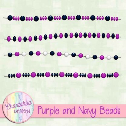 Free purple and navy beads design elements