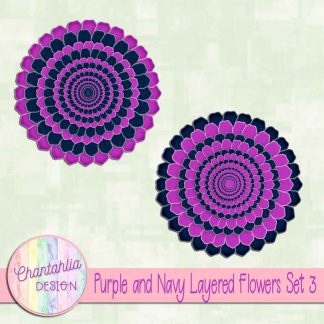 Free purple and navy layered flowers