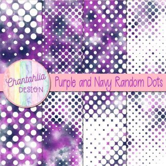 Free purple and navy random dots digital papers