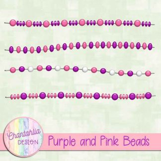 Free purple and pink beads design elements