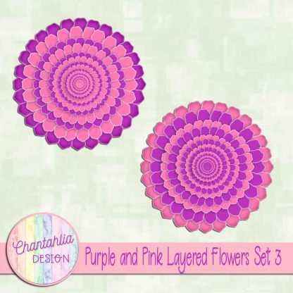 Free purple and pink layered flowers