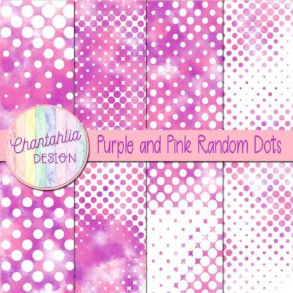 Free purple and pink random dots digital papers
