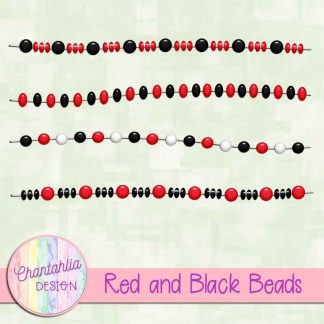 Free red and black beads design elements