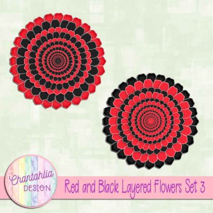 Free red and black layered flowers