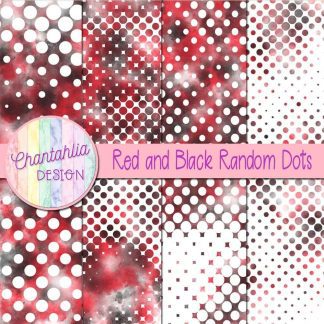 Free red and black random dots digital papers