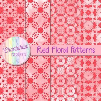 Free red floral patterns