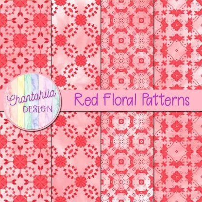 Free red floral patterns