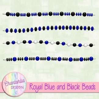 Free royal blue and black beads design elements