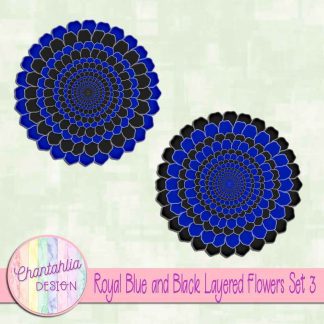 Free royal blue and black layered flowers